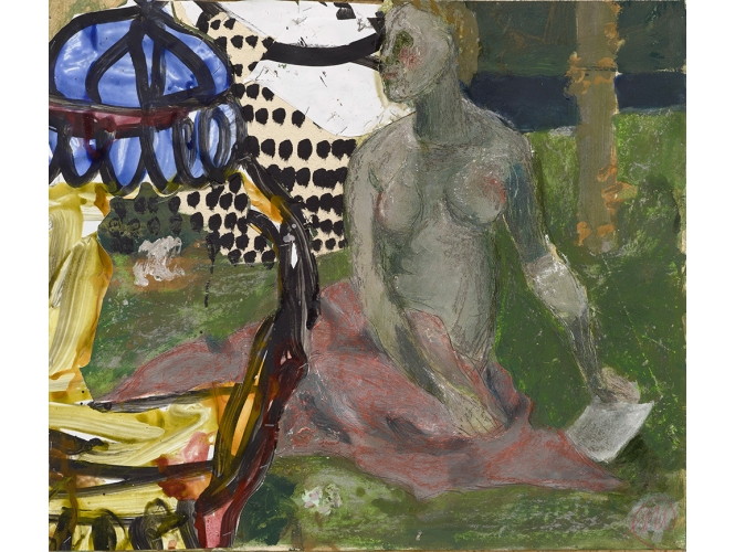 Markus Lüpertz, ‘Ohne Titel’, 2016 % Technique mixte, collage sur bois / Mixed media, collage on wood<br/>68 x 80 cm <br/>(26 3/4 x 31 1/2 in.)<br/>ML 2234/00<br/><br/>