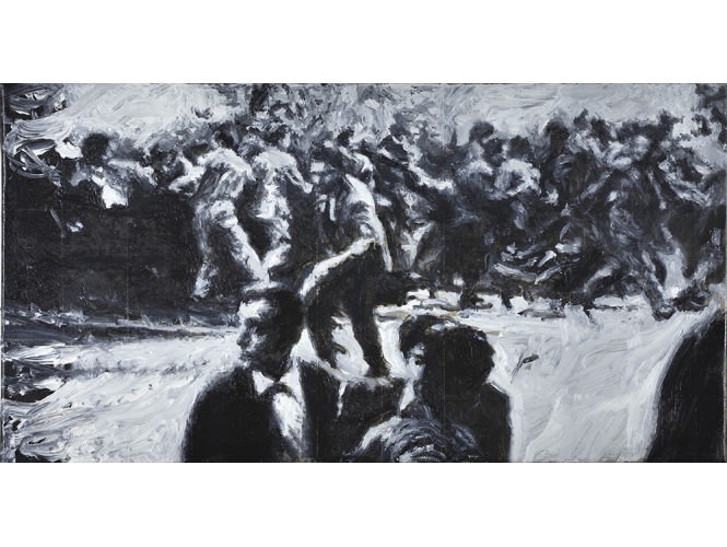 Rome 1960, 2020 % Huile sur toile / Oil on canvas<br/>24 x 46 cm <br/>(9 1/2 x 18 1/8 in.)<br/></br>