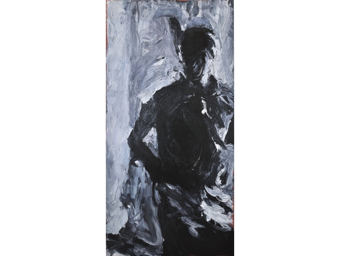 Jasper Johns #4, 2021 % Huile sur toile / Oil on canvas<br/>195 x 97 cm<br/>(76 3/4 x 38 1/4 in.)<br/></br>
