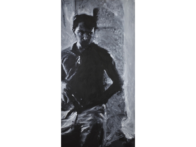 Jasper Johns #2, 2020 % Huile sur toile / Oil on canvas<br/>195 x 97 cm <br/>(76 3/4 x 38 1/4 in.)<br/></br>