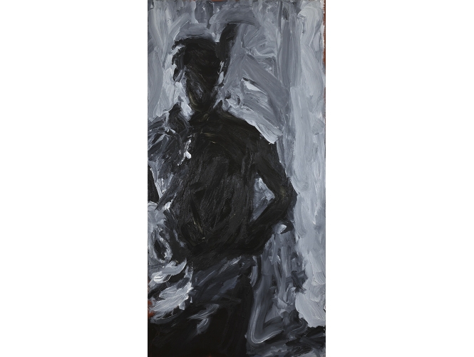 Jasper Johns #3, 2021 % Huile sur toile / Oil on canvas<br/>195 x 97 cm<br/>(76 3/4 x 38 1/4 in.)<br/></br>
