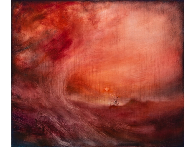 ALKIS BOUTLIS % Sans titre, 2021 <br/>Huile sur toile / Oil on canvas<br/>55 x 65 cm <br/>(21 5/8 x 25 5/8 in.)