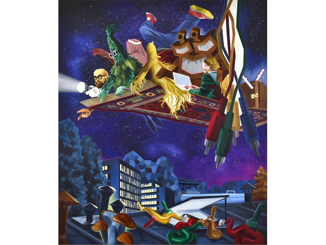 KRIKI % 'Airline', 2021<br/>Huile sur toile / Oil on canvas<br/>200 x 160 cm <br/>(78 3/4 x 63 in.)
