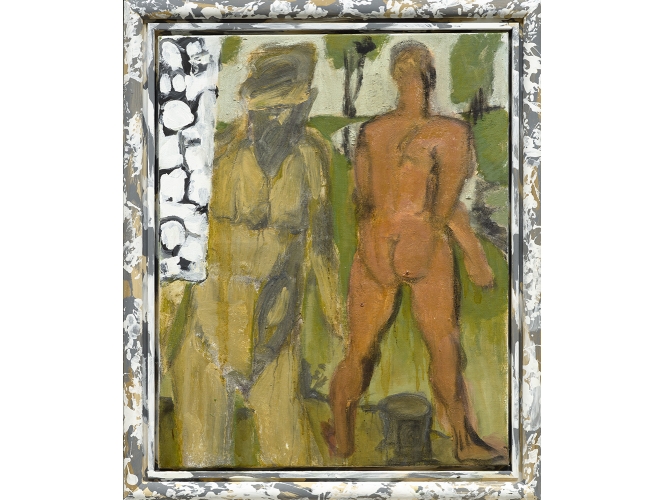 MARKUS LÜPERTZ % 'Verachtung', 2016<br/>Technique mixte sur toile / Mixed media on canvas<br/>100 x 81 cm (39 3/8 x 31 7/8 in.)<br/>116 x 97 cm (45 5/8 x 38 1/4 in.) encadré / framed