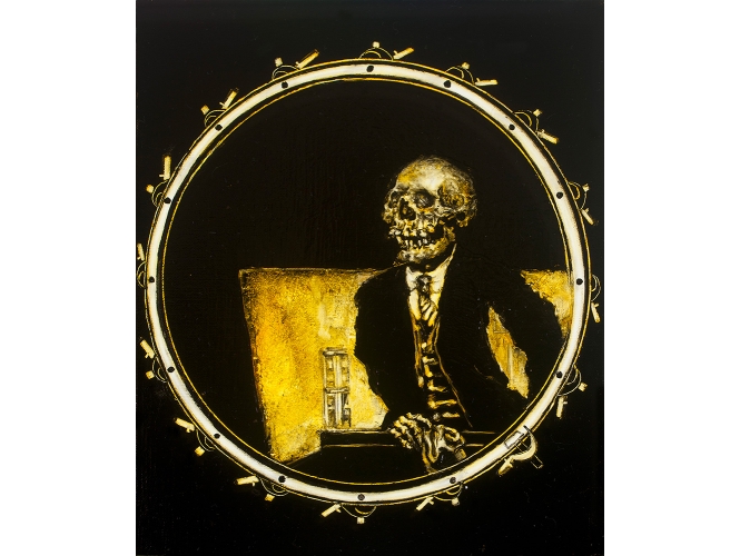 TERRY TAYLOR % 'Vladimir Lenin - The Hit List', 2013 <br/>Huile sur toile de lin / Oil on linen<br/>22 x 18,5 cm <br/>(8 5/8 x 7 1/4 in.)<br/>