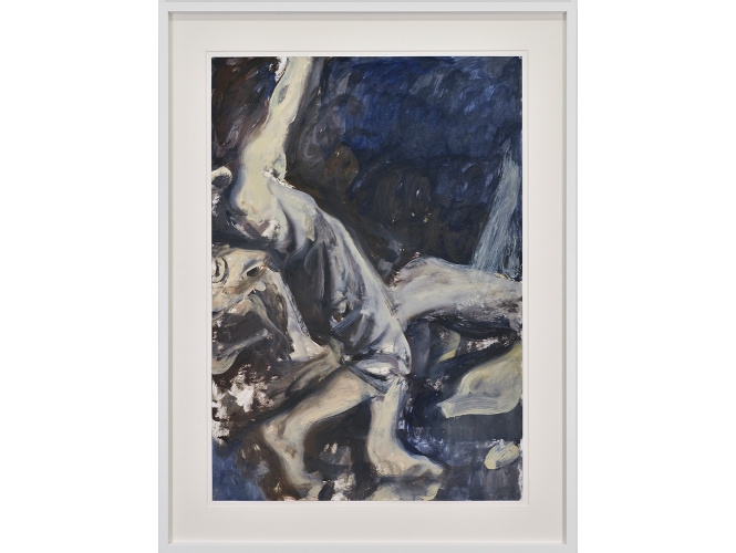 Untitled, 2023 % Huile sur papier / Oil on paper<br/>100 x 70 cm <br/>(39 3/8 x 27 1/2 in.)<br/><br/>110 x 70 cm <br/>(43 1/4 x 27 1/2 in.) encadré / framed