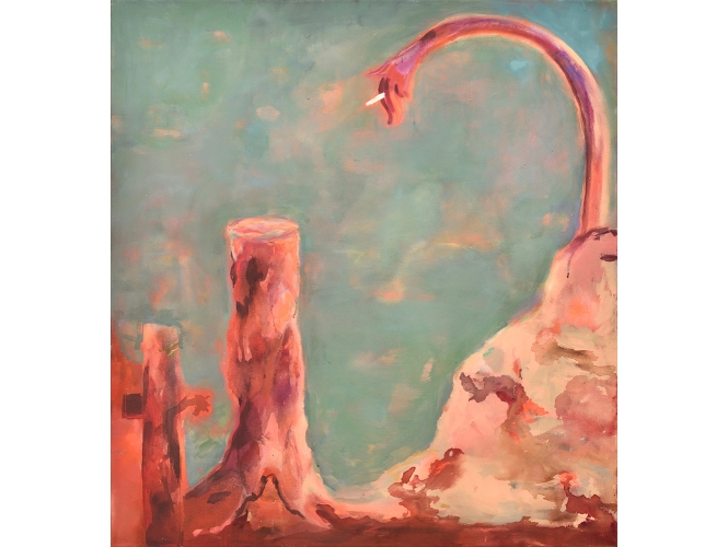 Été et fumées (Ex Nihilo Nihil Fit), 2023 % Acrylique et huile sur toile / Acrylic and oil on canvas<br/>130 x 120 cm <br/>(51 1/8 x 47 1/4 in.)<br/>Photo : Rebecca Fanuele<br/></br>