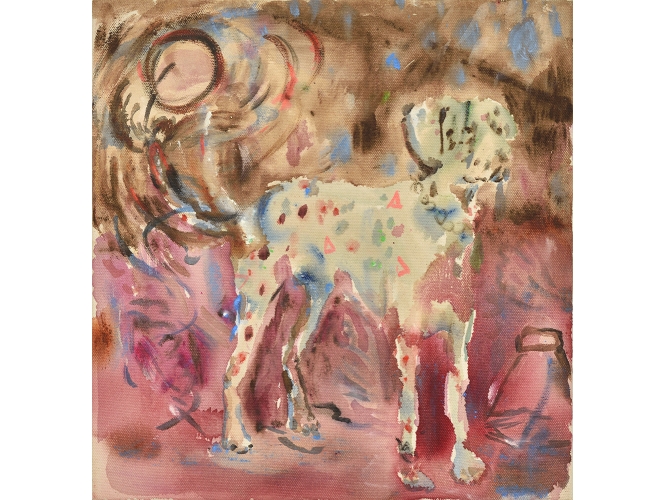 Vous n’avez pas de queue (série Flora et Fauna), 2023 % Acrylique sur toile / Acrylic on canvas<br/>40 x 38,5 cm <br/>(15 3/4 x 15 1/8 in.)<br/>Photo : Rebecca Fanuele<br/></br>