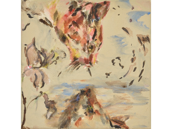 Narcisse (série Flora et Fauna), 2023 % Acrylique sur toile / Acrylic on canvas<br/>24 x 24 cm <br/>(9 1/2 x 9 1/2 in.)<br/>Photo : Rebecca Fanuele<br/></br>