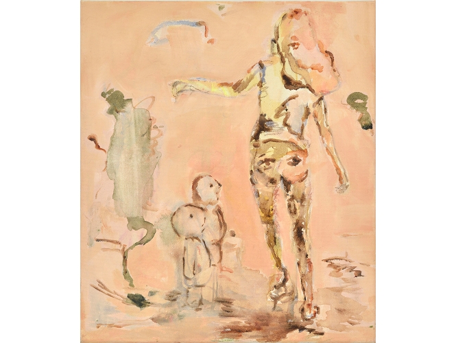 Même pas passé II, 2022 % Huile et acrylique sur toile / Oil and acrylic on canvas<br/>50 x 43,5 cm <br/>(19 5/8 x 17 1/8 in.)<br/>Photo : Rebecca Fanuele<br/></br>