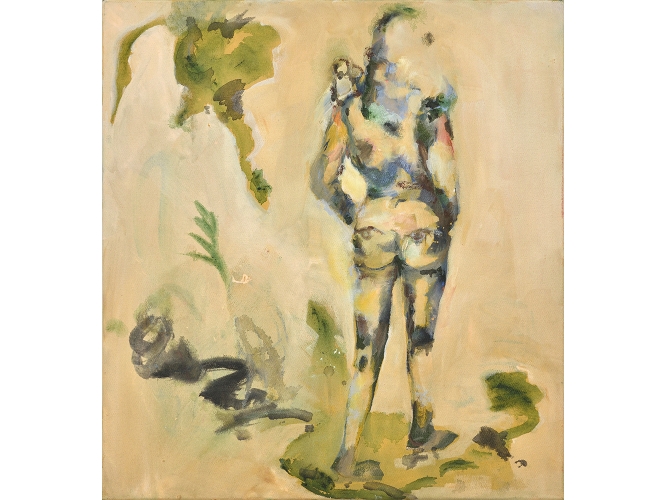 Même pas passé III, 2022 % Huile et acrylique sur toile / Oil and acrylic on canvas<br/>65 x 60 cm <br/>(25 5/8 x 23 5/8 in.)<br/>Photo : Rebecca Fanuele<br/></br>