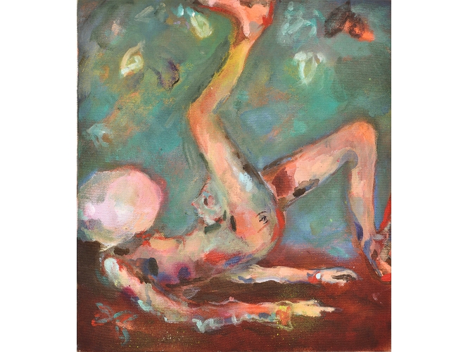 Nuage ailé (petit), 2022 % Acrylique et huile sur toile / Acrylic and oil on canvas<br/>45 x 40 cm <br/>(17 3/4 x 15 3/4 in.)<br/>Photo : Rebecca Fanuele<br/></br><br/>