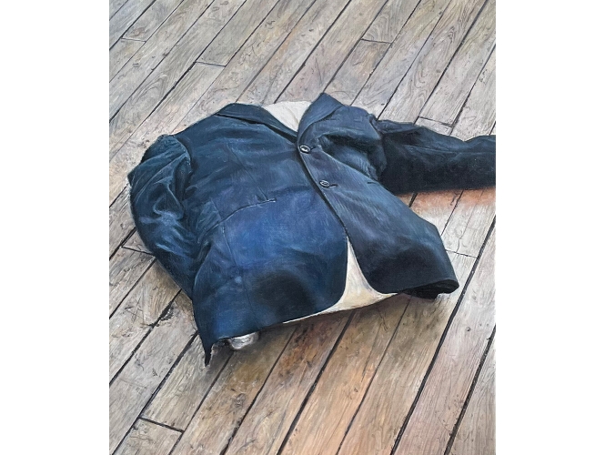 Veste, 2023 % Huile sur toile / Oil on canvas<br/>55 x 46 cm <br/>(21 5/8 x 18 1/8 in.)