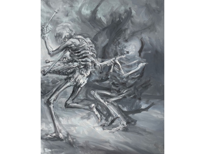 Holbein 4, 2023 % Huile sur toile / Oil on canvas<br/>81 x 65 cm <br/>(31 7/8 x 25 5/8 in.)